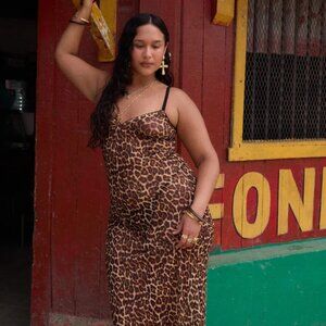 NWT Loleia La Leopardo Leopard Print Maxi Dress